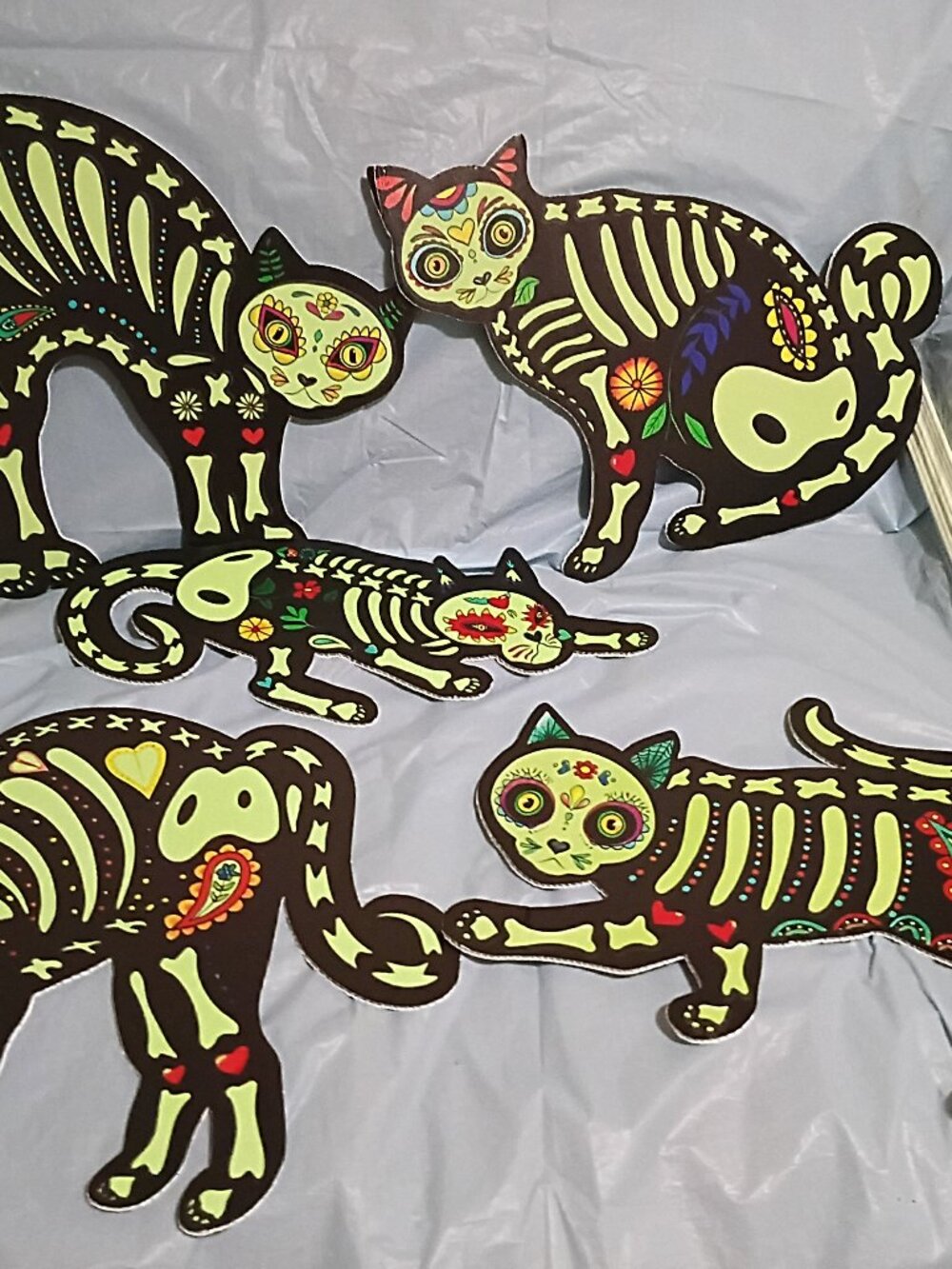 Halloween Glow in the Dark Skelton Cats